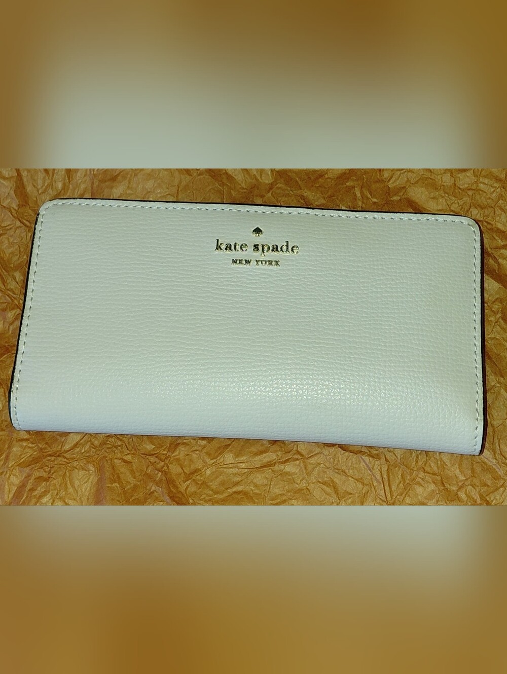 NWOT Kate Spade Mauve Textured Pebbled Cow Leather Bifold Wallet, MINT MSRP $220